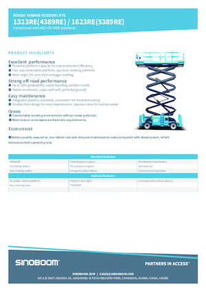 Platforme de ridicare de tip foarfecă pe roți Sinoboom 1623RE 
