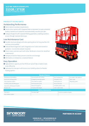 Platforme de ridicare de tip foarfecă pe roți Sinoboom 2132E