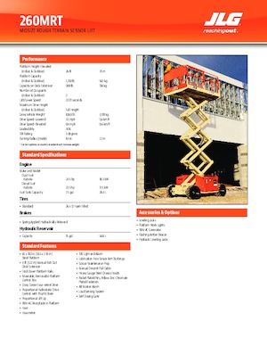 Platforme de ridicare de tip foarfecă pe roți JLG 260MRT