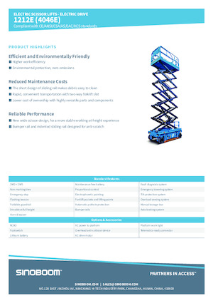 Platforme de ridicare de tip foarfecă pe roți Sinoboom 4046E