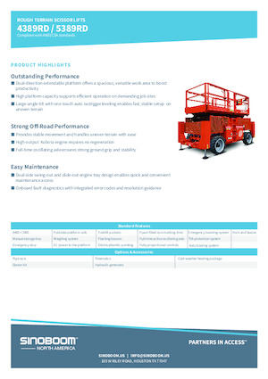 Platforme de ridicare de tip foarfecă pe roți Sinoboom 5389RD