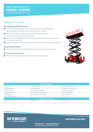 Platforme de ridicare de tip foarfecă pe roți Sinoboom 5389RE