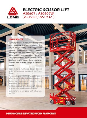 Platforme de ridicare de tip foarfecă pe roți LGMG  AS0607 