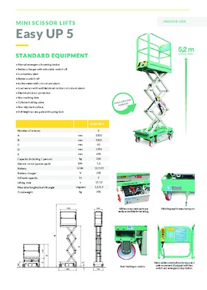 Platforme de ridicare de tip foarfecă pe roți Imer Easy UP 5