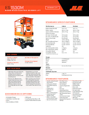 Platforme de ridicare de tip foarfecă pe roți JLG ES1530M