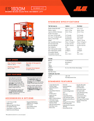 Platforme de ridicare de tip foarfecă pe roți JLG ES1930M