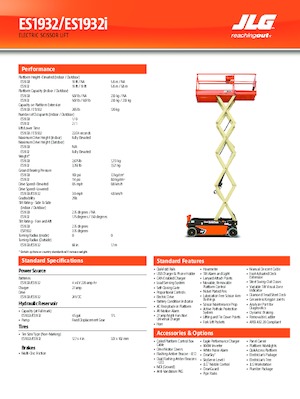 Platforme de ridicare de tip foarfecă pe roți JLG ES1932