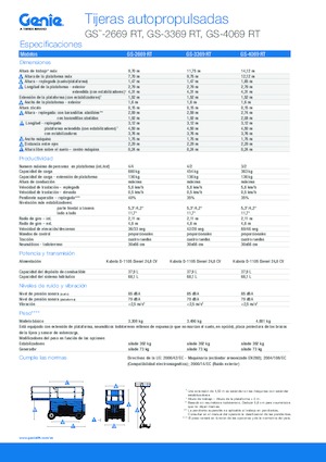 Platforme de ridicare de tip foarfecă pe roți Genie GS-3369 RT