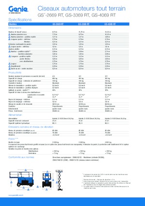Platforme de ridicare de tip foarfecă pe roți Genie GS-3369 RT
