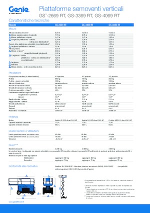 Platforme de ridicare de tip foarfecă pe roți Genie GS-3369 RT