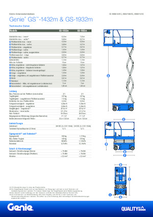 Platforme de ridicare de tip foarfecă pe roți Genie GS-1432m E-Drive