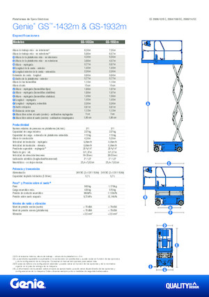 Platforme de ridicare de tip foarfecă pe roți Genie GS-1432m E-Drive