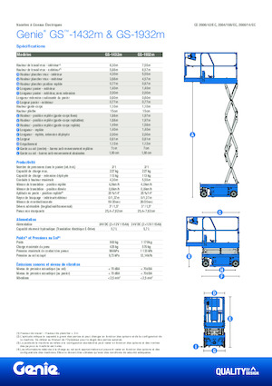Platforme de ridicare de tip foarfecă pe roți Genie GS-1432m E-Drive