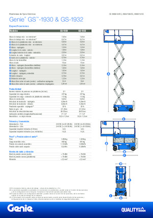 Platforme de ridicare de tip foarfecă pe roți Genie GS-1932 E-Drive