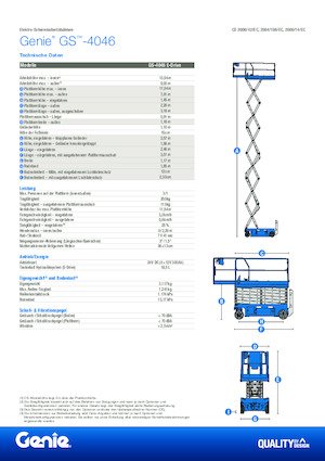 Platforme de ridicare de tip foarfecă pe roți Genie GS-4046