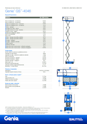 Platforme de ridicare de tip foarfecă pe roți Genie GS-4046