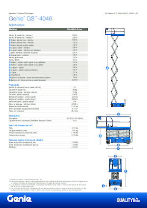 Platforme de ridicare de tip foarfecă pe roți Genie GS-4046