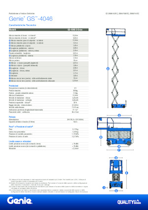 Platforme de ridicare de tip foarfecă pe roți Genie GS-4046