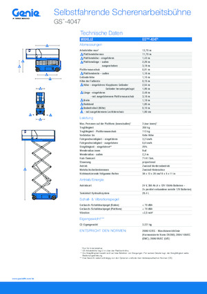 Platforme de ridicare de tip foarfecă pe roți Genie GS-4047