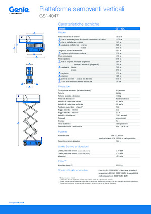 Platforme de ridicare de tip foarfecă pe roți Genie GS-4047