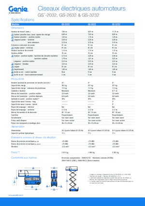 Platforme de ridicare de tip foarfecă pe roți Genie GS-3232 Hydraulic