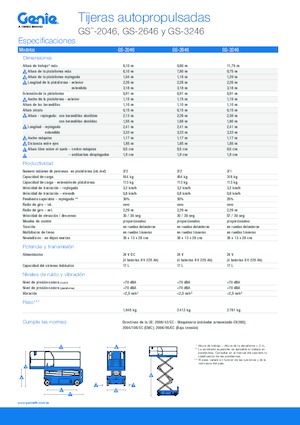 Platforme de ridicare de tip foarfecă pe roți Genie GS-3246