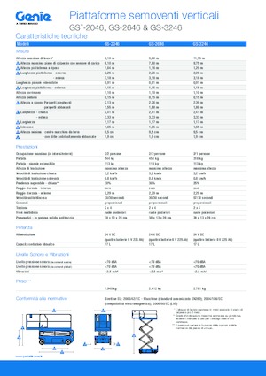 Platforme de ridicare de tip foarfecă pe roți Genie GS-3246