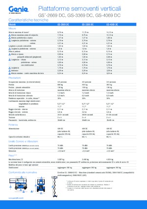 Platforme de ridicare de tip foarfecă pe roți Genie GS-3369 DC