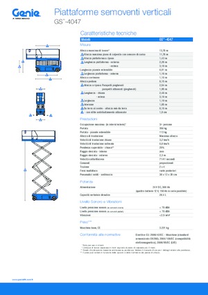 Platforme de ridicare de tip foarfecă pe roți Genie GS-4047