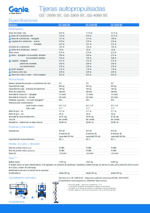 Platforme de ridicare de tip foarfecă pe roți Genie GS-3369 BE