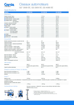 Platforme de ridicare de tip foarfecă pe roți Genie GS-3369 BE