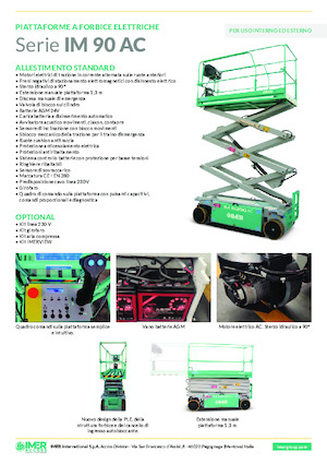 Platforme de ridicare de tip foarfecă pe roți Imer IM 6390 AC