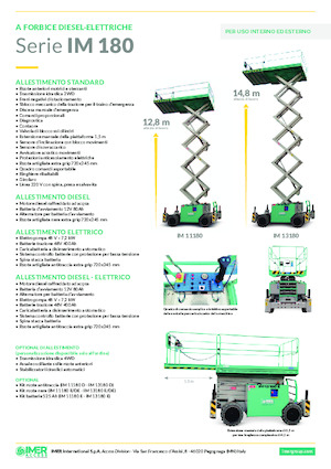 Platforme de ridicare de tip foarfecă pe roți Imer IM 13180 E