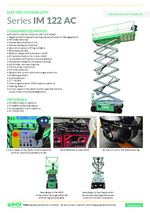 Platforme de ridicare de tip foarfecă pe roți Imer IM 12122 AC