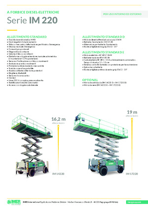 Platforme de ridicare de tip foarfecă pe roți Imer IM 14220 D