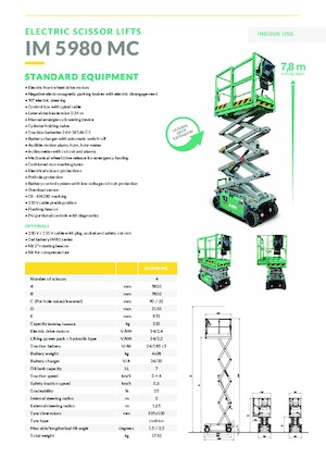 Platforme de ridicare de tip foarfecă pe roți Imer IM 5980 MC