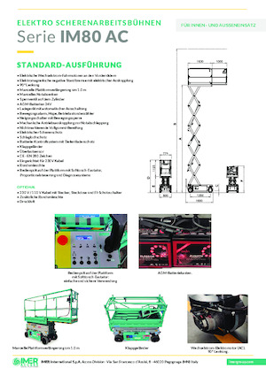 Platforme de ridicare de tip foarfecă pe roți Imer IM 5980 AC