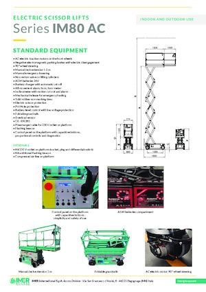 Platforme de ridicare de tip foarfecă pe roți Imer IM 5980 AC