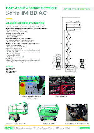 Platforme de ridicare de tip foarfecă pe roți Imer IM 5980 AC