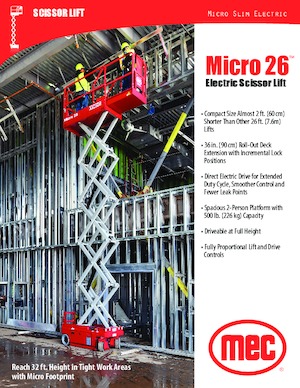 Platforme de ridicare de tip foarfecă pe roți MEC Micro 26