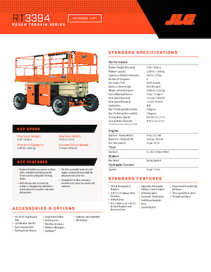 Platforme de ridicare de tip foarfecă pe roți JLG RT3394