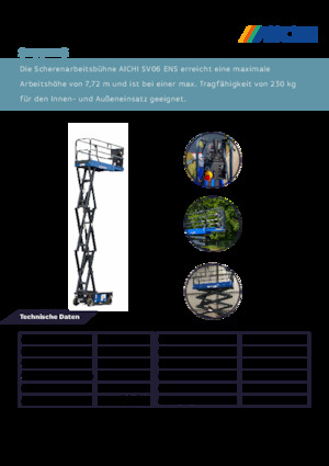 Platforme de ridicare de tip foarfecă pe roți Aichi SV06ENS