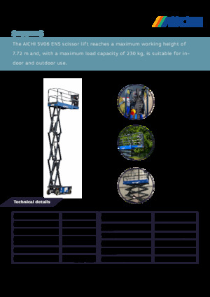 Platforme de ridicare de tip foarfecă pe roți Aichi SV06ENS
