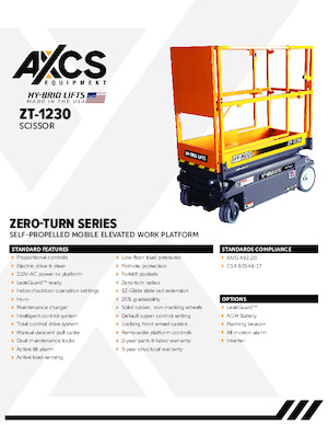 Platforme de ridicare de tip foarfecă pe roți AXCS ZT-1230