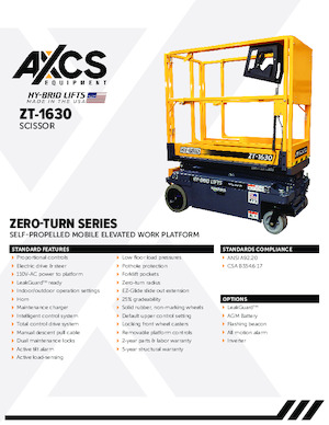 Platforme de ridicare de tip foarfecă pe roți AXCS ZT-1630