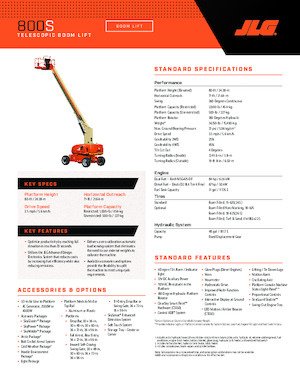 Nacele telescopice pe roți JLG 800S