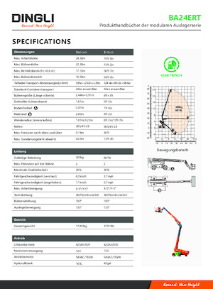 Nacele telescopice pe roți Dingli BA24ERT