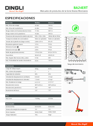 Nacele telescopice pe roți Dingli BA24ERT