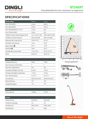 Nacele telescopice pe roți Dingli BT26ERT