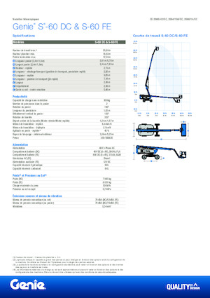 Nacele telescopice pe roți Genie S-60 FE